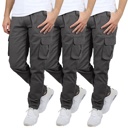 Grey & Grey & Grey 38 3-Pack Men's Flex-Stretch Cotton Cargo Pants, 31-Inch Inseam - Comfortable and Durable